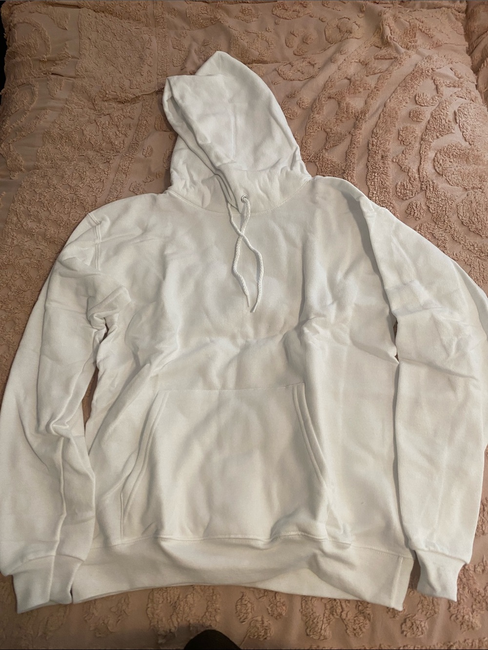 Hanes White Men's Pullover Hoodie with Kangaroo Pocket